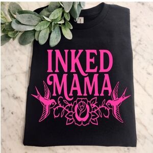 Inked mama shirt mom tatted tattoo popular cute trending Black And Pink